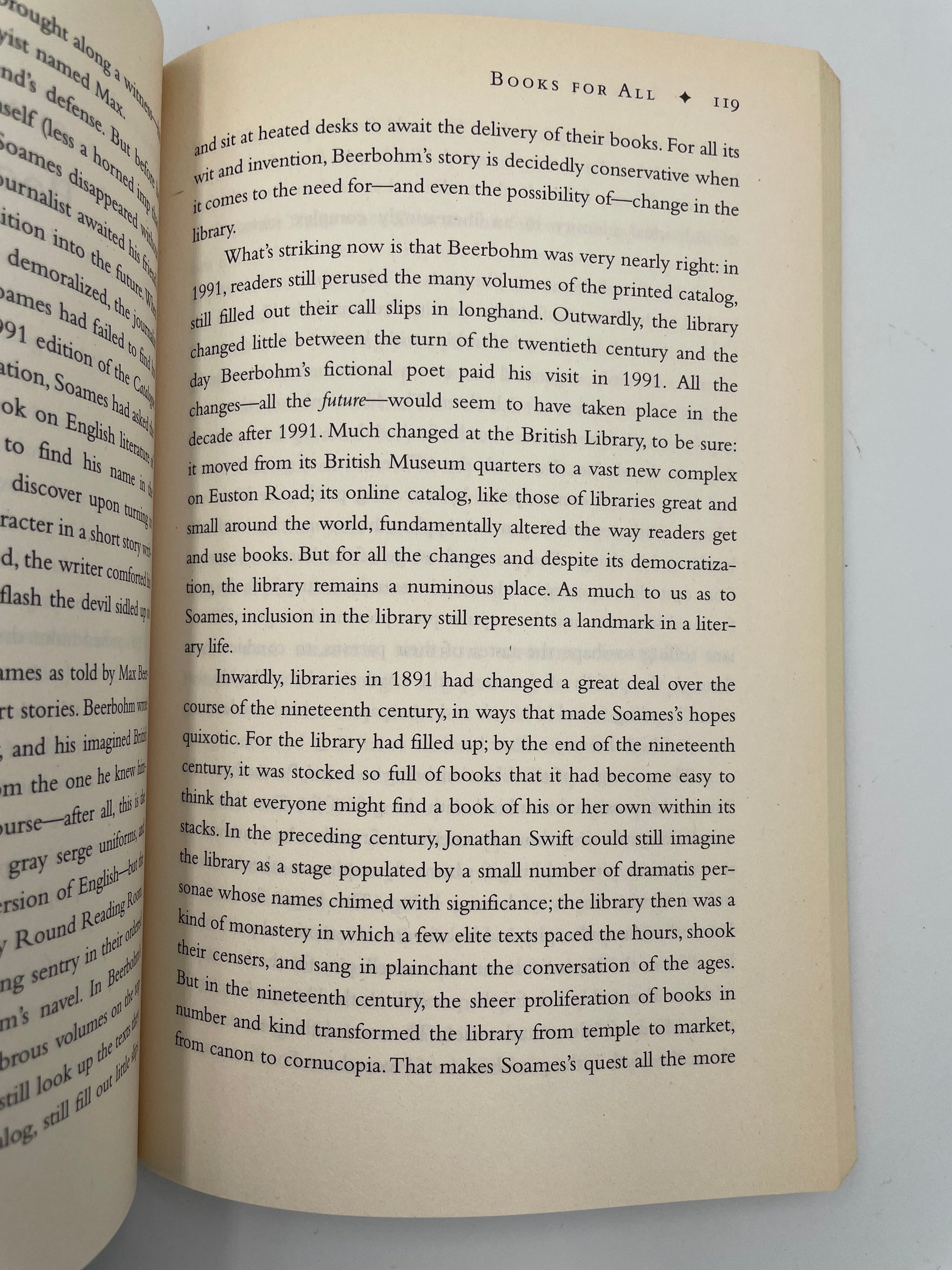 Random page 119 from  'Library: An Unquiet History' by Matthew Battles.