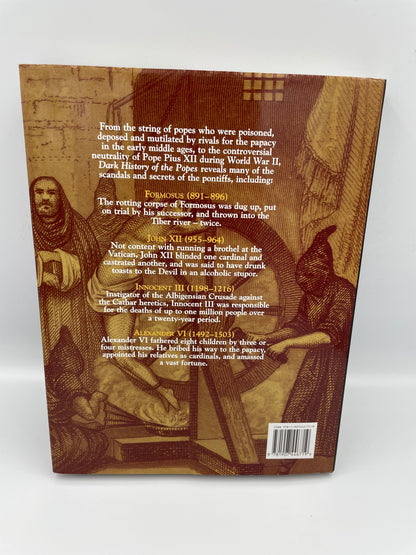 Back cover of "Dark History of the Popes"