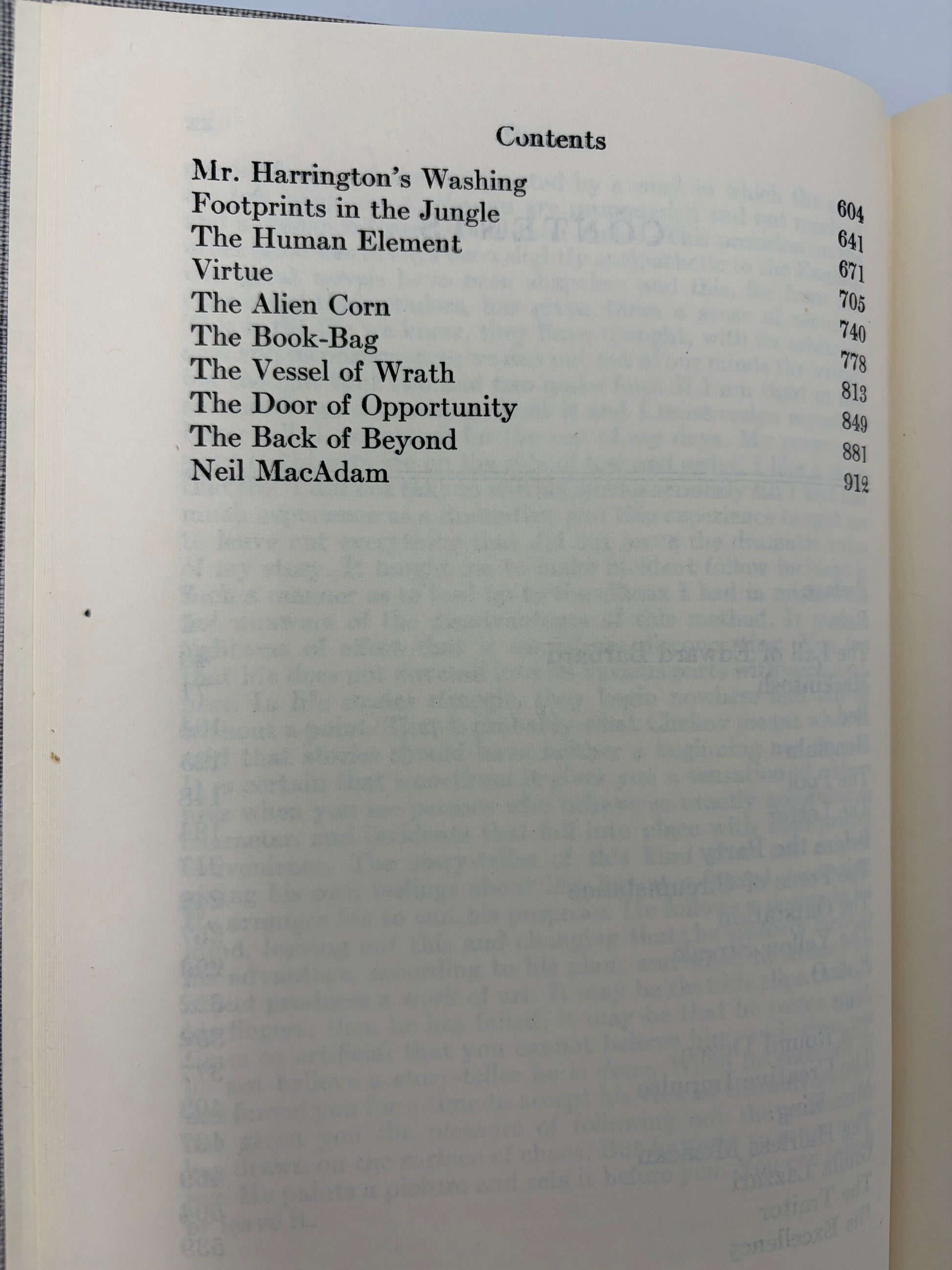 Contents page continued from volume 1  'The Complete Short Stories of W. Somerset Maugham'. 