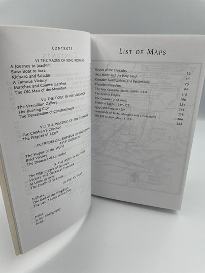 Contents and list of maps page from "The Crusades" by Robert Payne