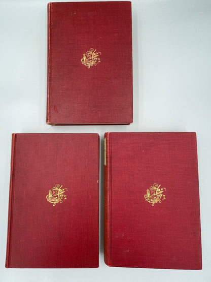 3 book covers of "The Library Edition of Historic Characters and Famous Events" (1905) 11 Volume set. Edited by J.B.Millet. 