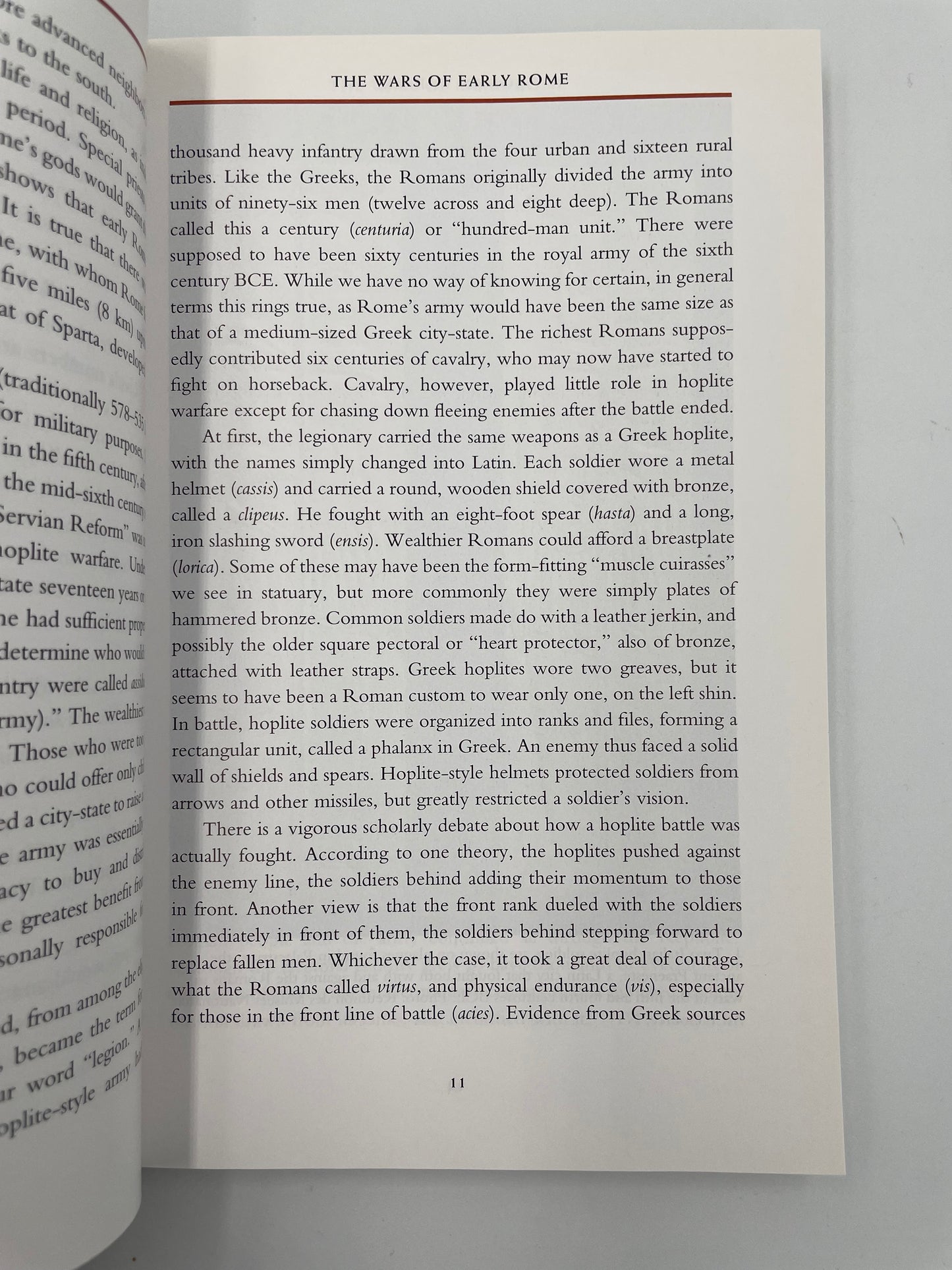 Random page 11 from the book, ‘Roman Warfare’ by Jonathan P. Roth.