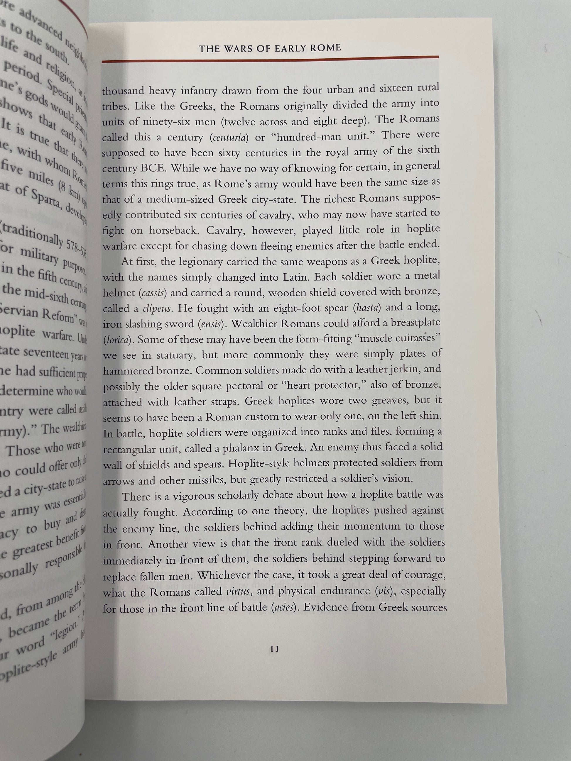 Random page 11 from the book, ‘Roman Warfare’ by Jonathan P. Roth.