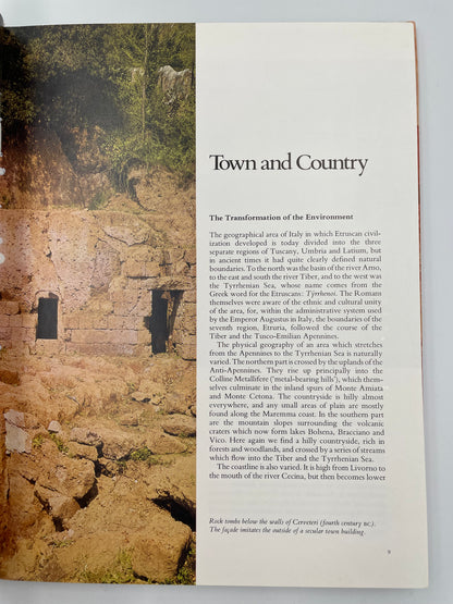 Random page with text and illustration from the book 'The Etruscans' by Mauro Cristofani.