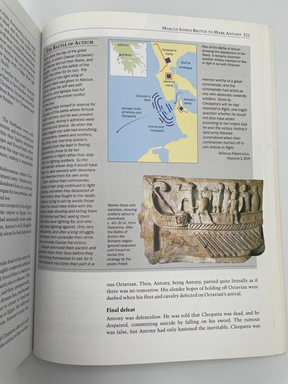 Page 221 (Battle of Actium map) from "Chronicle of the Roman Republic: The Rulers of Ancient Rome from Romulus to Augustus".