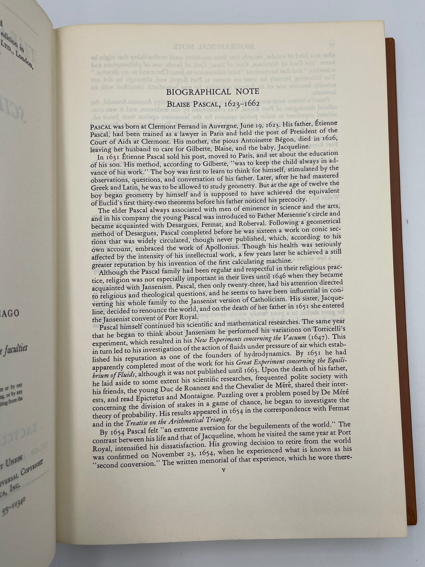 Pascal (Britannica: Great Books of the Western World) Provincial Letters. Pensées. Scientific Treatises.