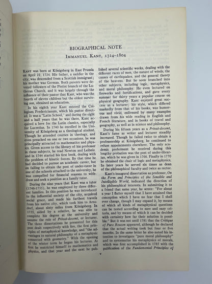 Page on biographical note on Kant from "Kant" (Britannica: Great Books of the Western World) The Critique of Pure Reason. The Critique of Practical Reason And Other Ethical Treatises. The Critique of Judgement.