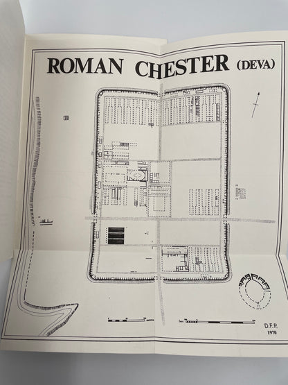 Illustrative fold out map of Roman Chester (Deva) from 'The Roman Army' by Graham Webster.