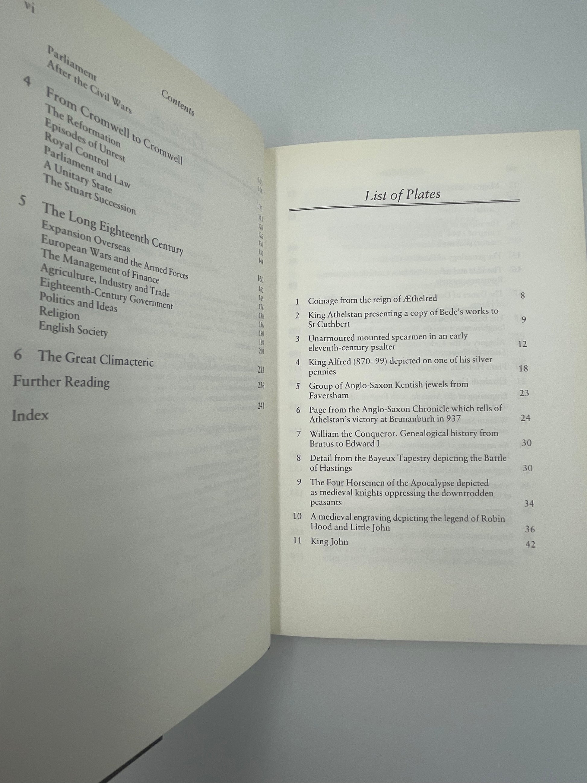 Contents and list of plates page of ‘The English’