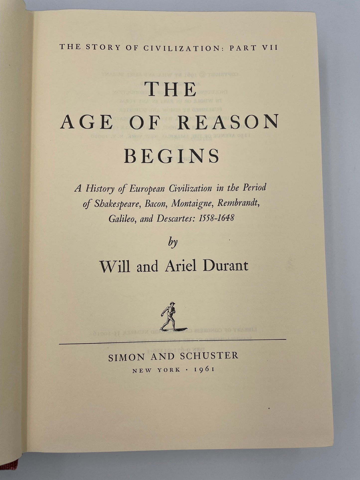 The Age of Reason Begins by Will & Ariel Durant