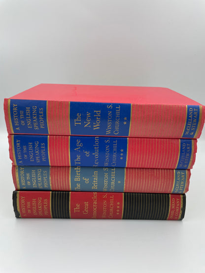Spines, 4 volume set of A History of the English speaking peoples by Winston Churchill 1950’s Edition 