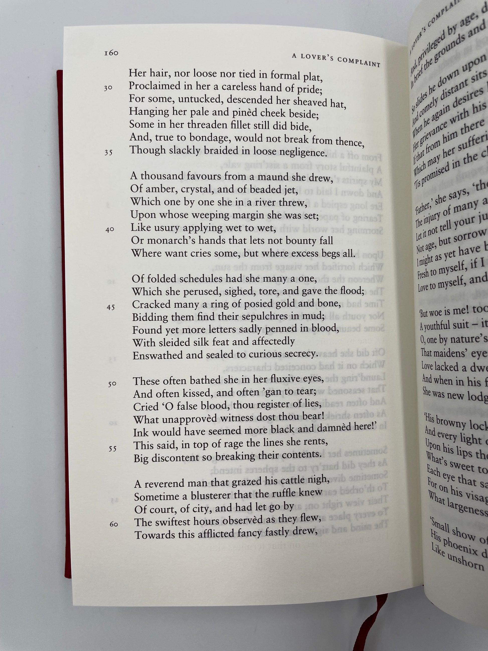 Random page from the book''The Sonnets and A Lover’s Complaint' by William Shakespeare.
