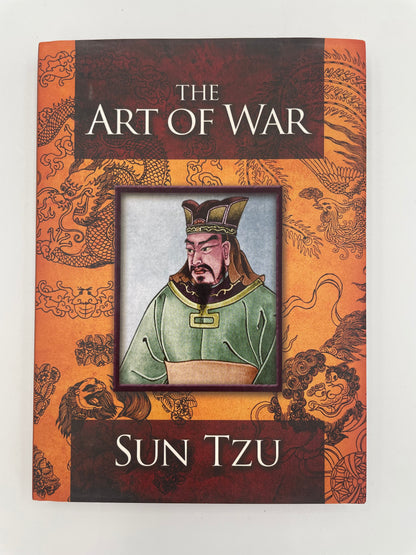 Book cover of 'The Art of War' by Sun Tzu with decorative design and portrait.