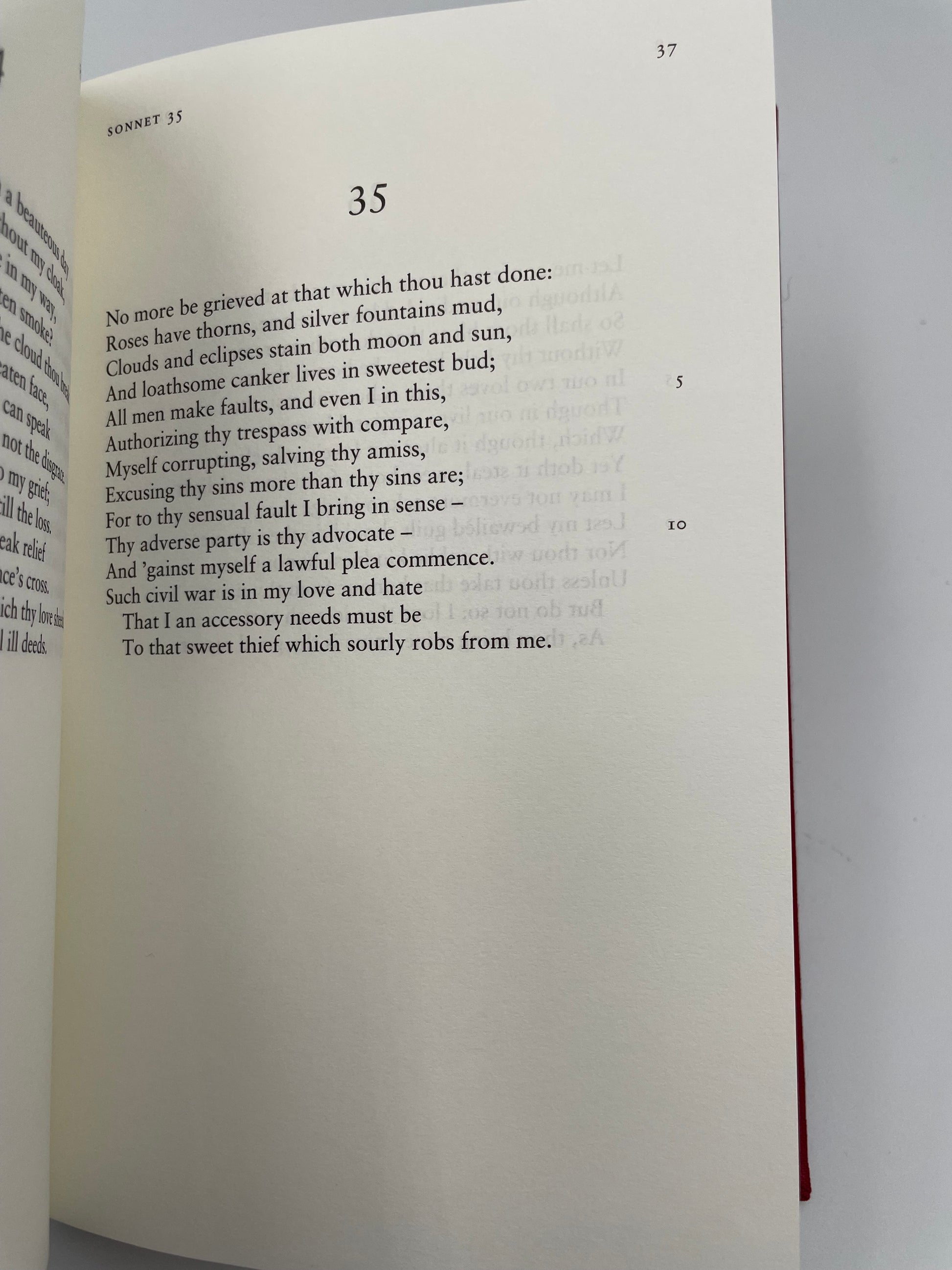 Sonnet 35 from, 'The Sonnets and A Lover’s Complaint' by William Shakespeare.