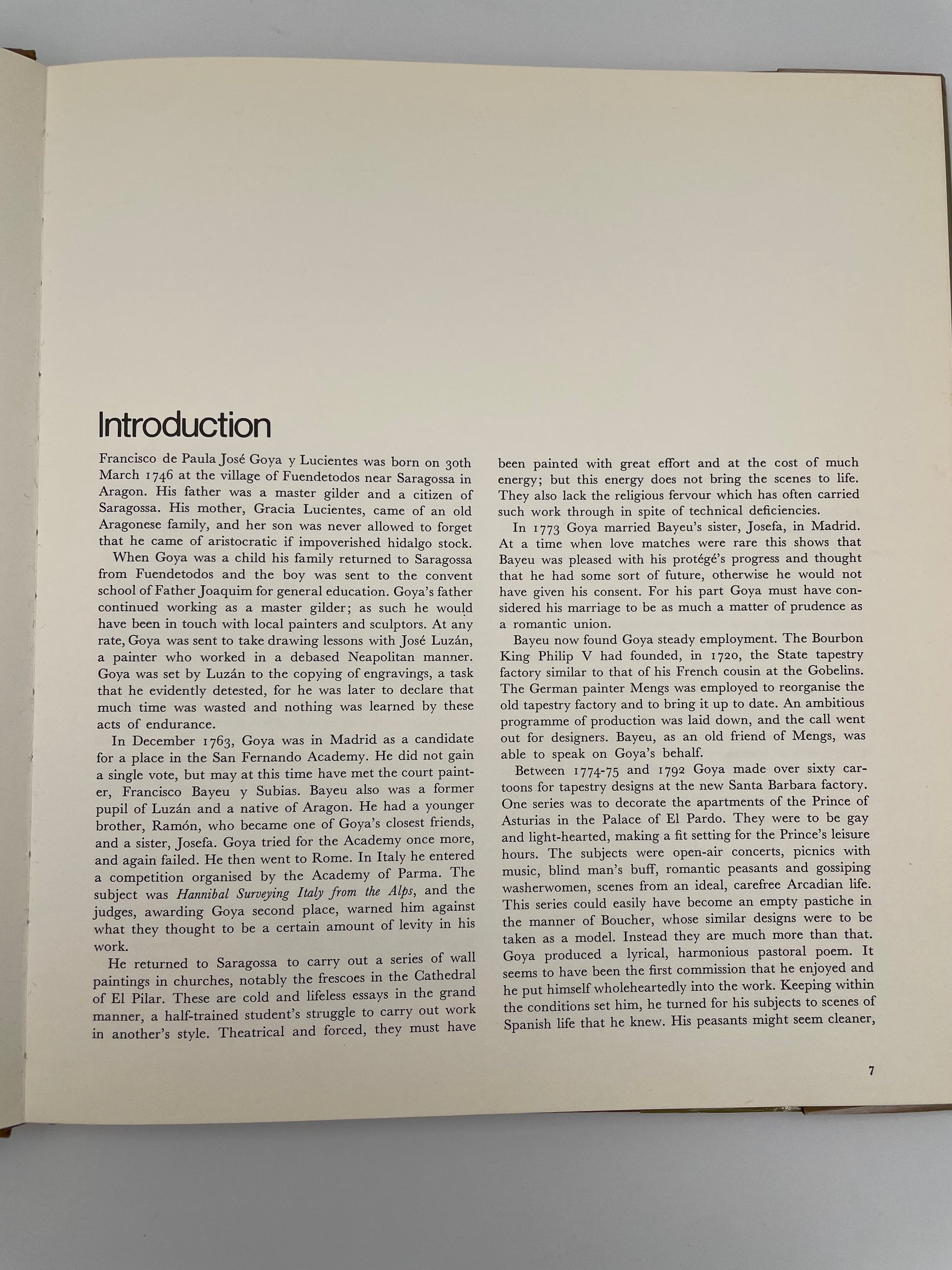 Introduction page of Goya by Bernard L. Myers