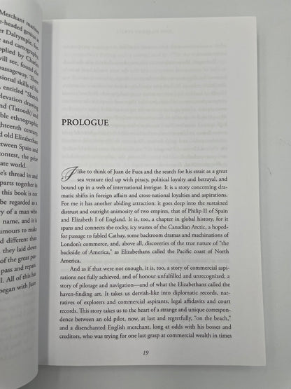 Prologue page of ‘Juan de Fuca's Strait’ by Barry Gough