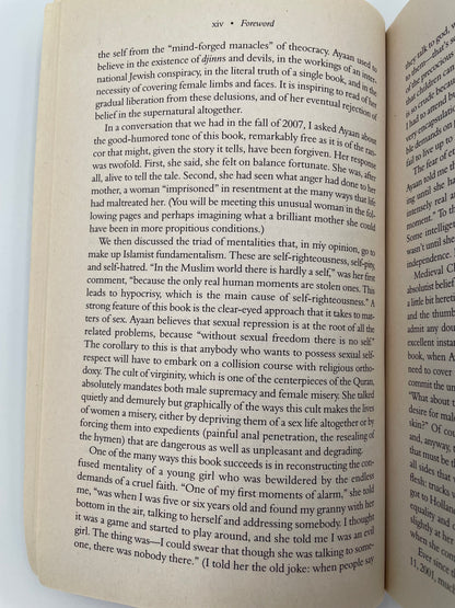 Foreword page with text on a white background from ‘Infidel’ by Ayaan Hirsi Ali.