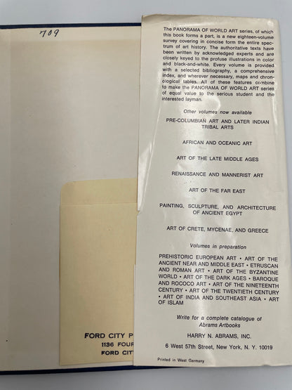 Back cover dust jacket leaf of ‘Art of the Early Middle Ages’ 