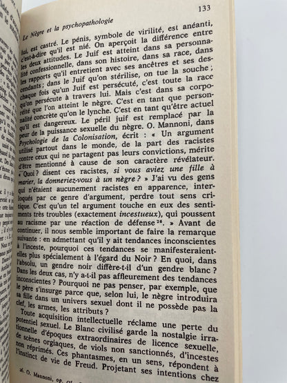 Random page 133 from "Peau Noire, Masques Blancs" by Franz Fanon