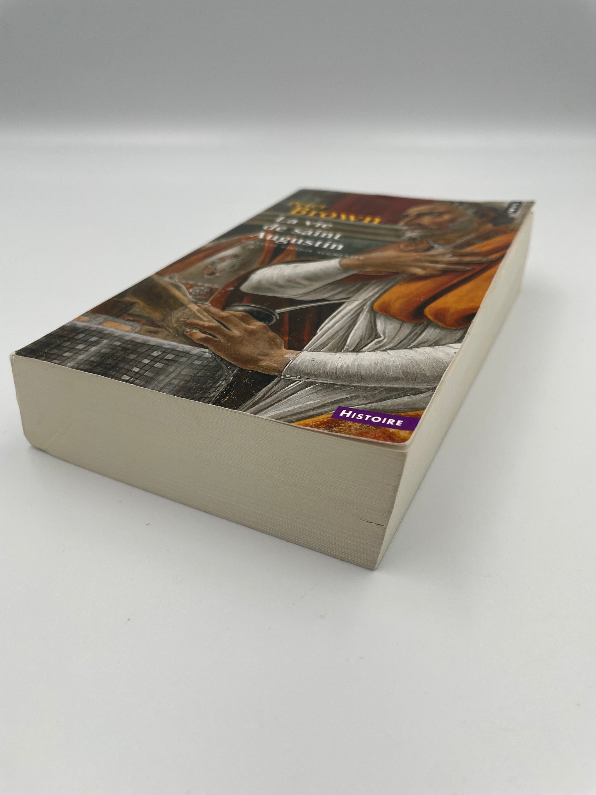 Book angle view of 'La vie de Saint Augustin' by Peter Brown.