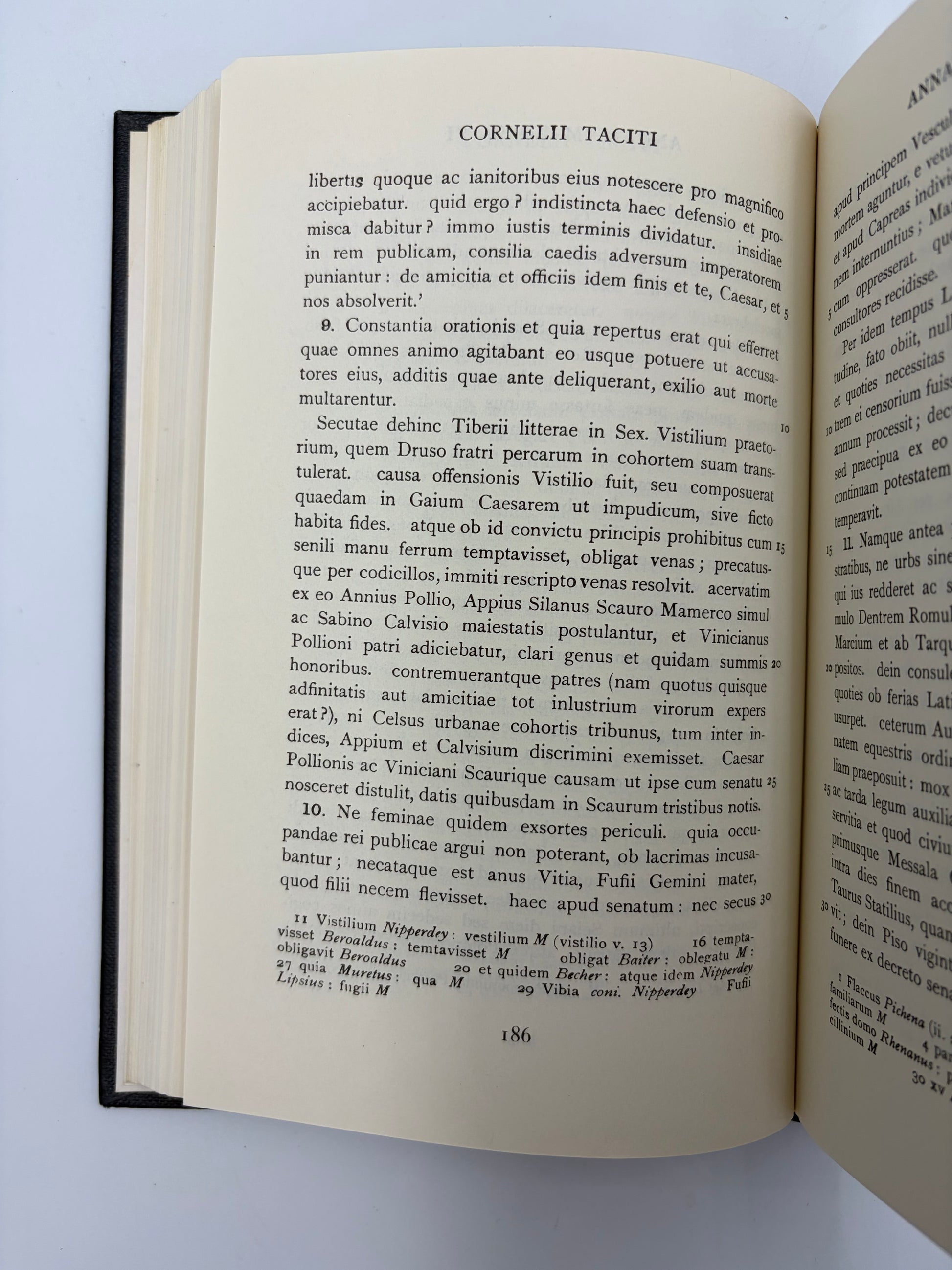 Page 186 In Latin from the book ‘Cornelii Taciti — Annalium Ab Excessu Divi Augusti Libri’ (Oxford Classical Text)