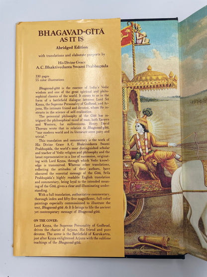 Inside dust jacket info from ‘Bhagavad-Gita As It Is’.
