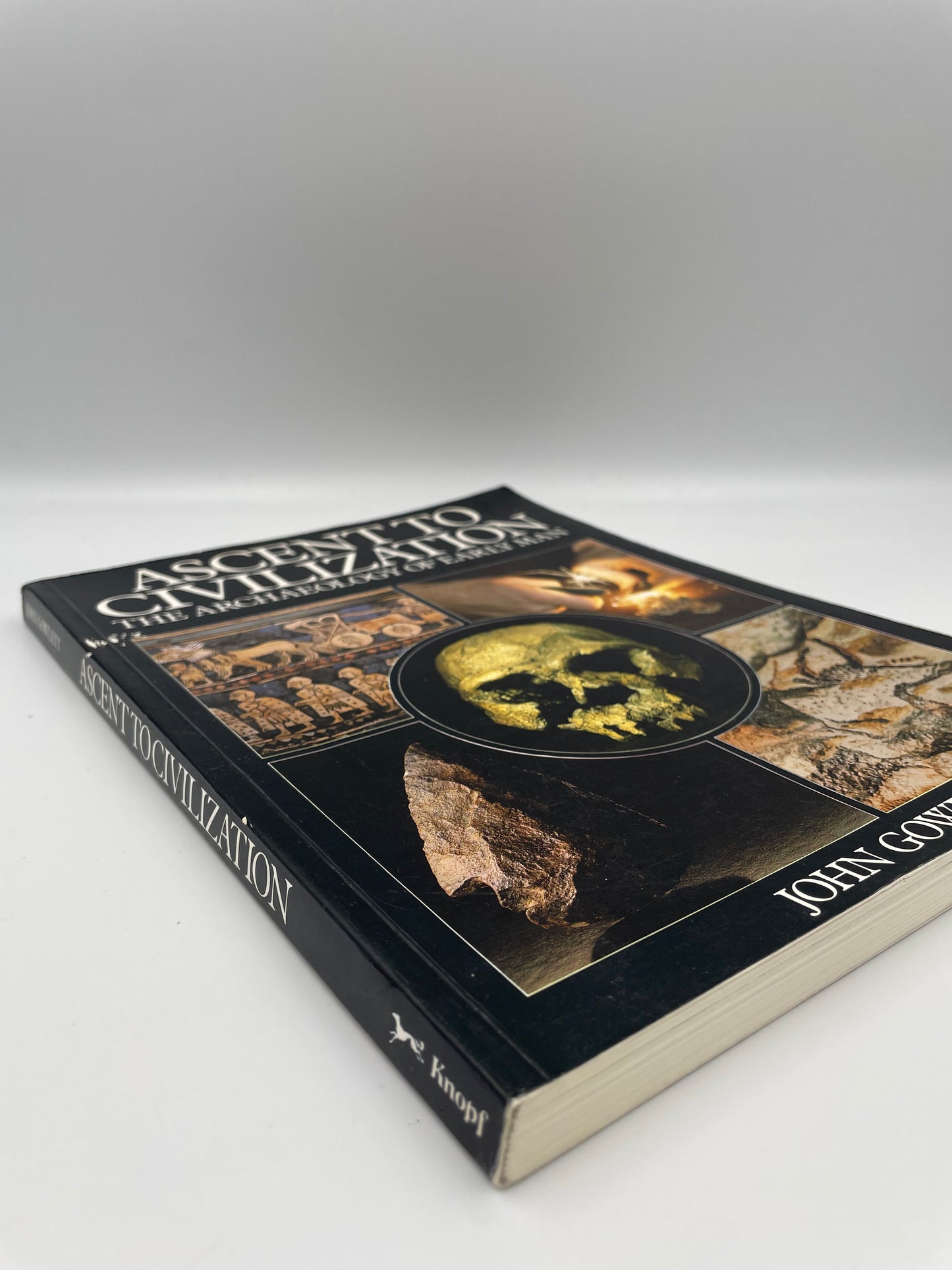 Side view of book, ‘Ascent to Civilization’ by John Gowlett.