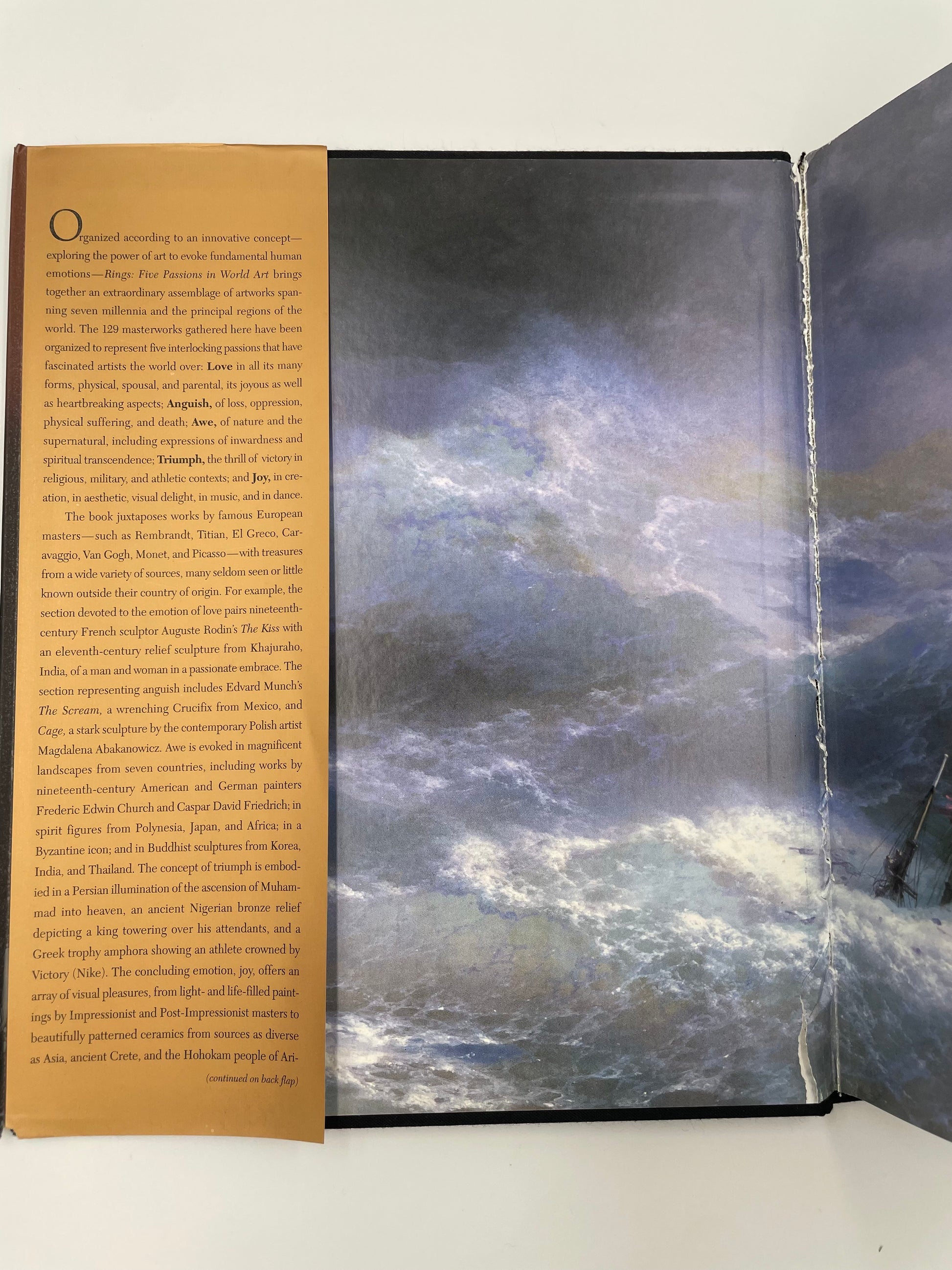 Inside front cover with information and illustration from Rings: Five Passions in World Art