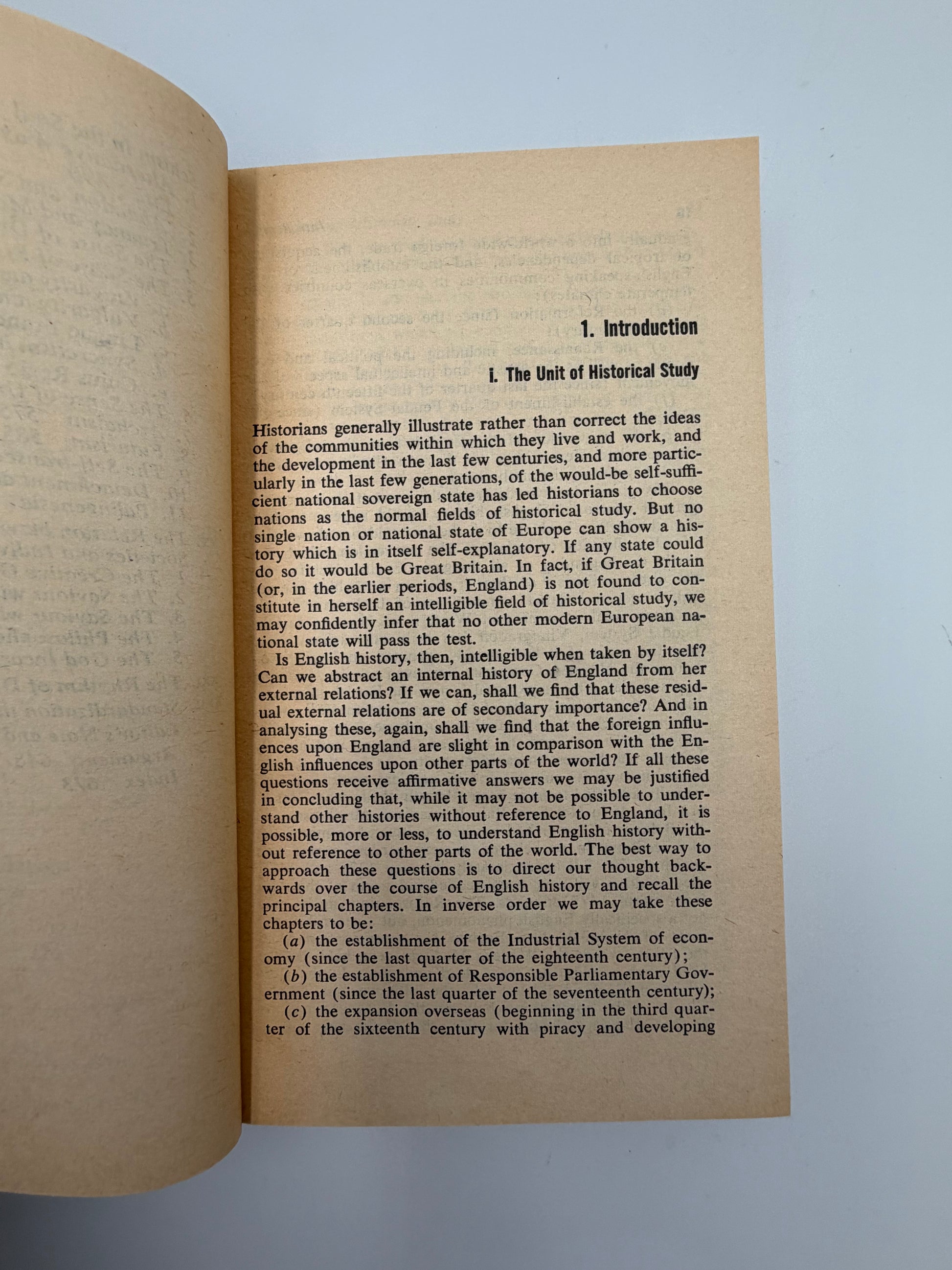 Introduction page of volume one from ‘A Study of History’ by Arnold J.Toynbee - 2 Volume Abridged Set