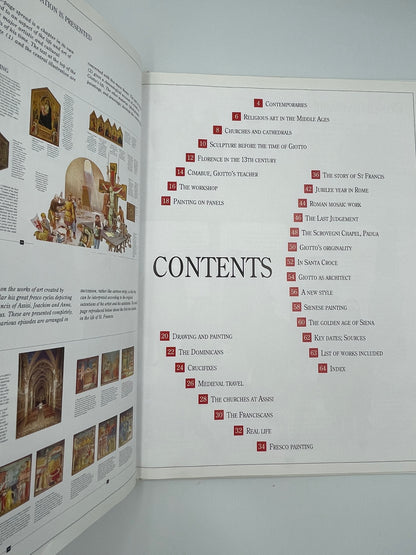 Contents page of "Giotto and Medieval Art: The Lives and Works of the Medieval Artists".
