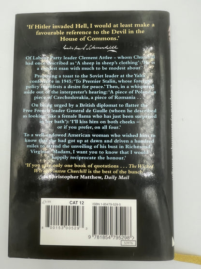 Back cover of ‘The Wicked Wit of Winston Churchill’.
