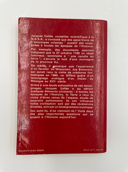 Back cover of ‘Chroniques des apparitions extra-terrestres’ by Jacques Vallée.