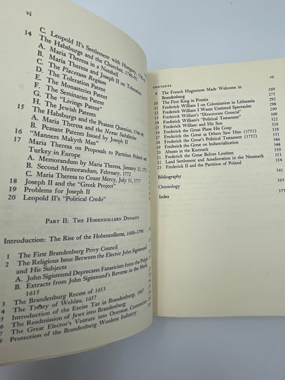 Conetents page 2 and 3 of "The Habsburg and Hohenzollern Dynasties in the Seventeenth and Eighteenth Centuries" 