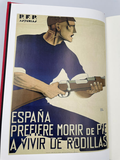 Inside page Illustration of propaganda poster from  volumes 1 of "The Spanish Civil War"by Hugh Thomas