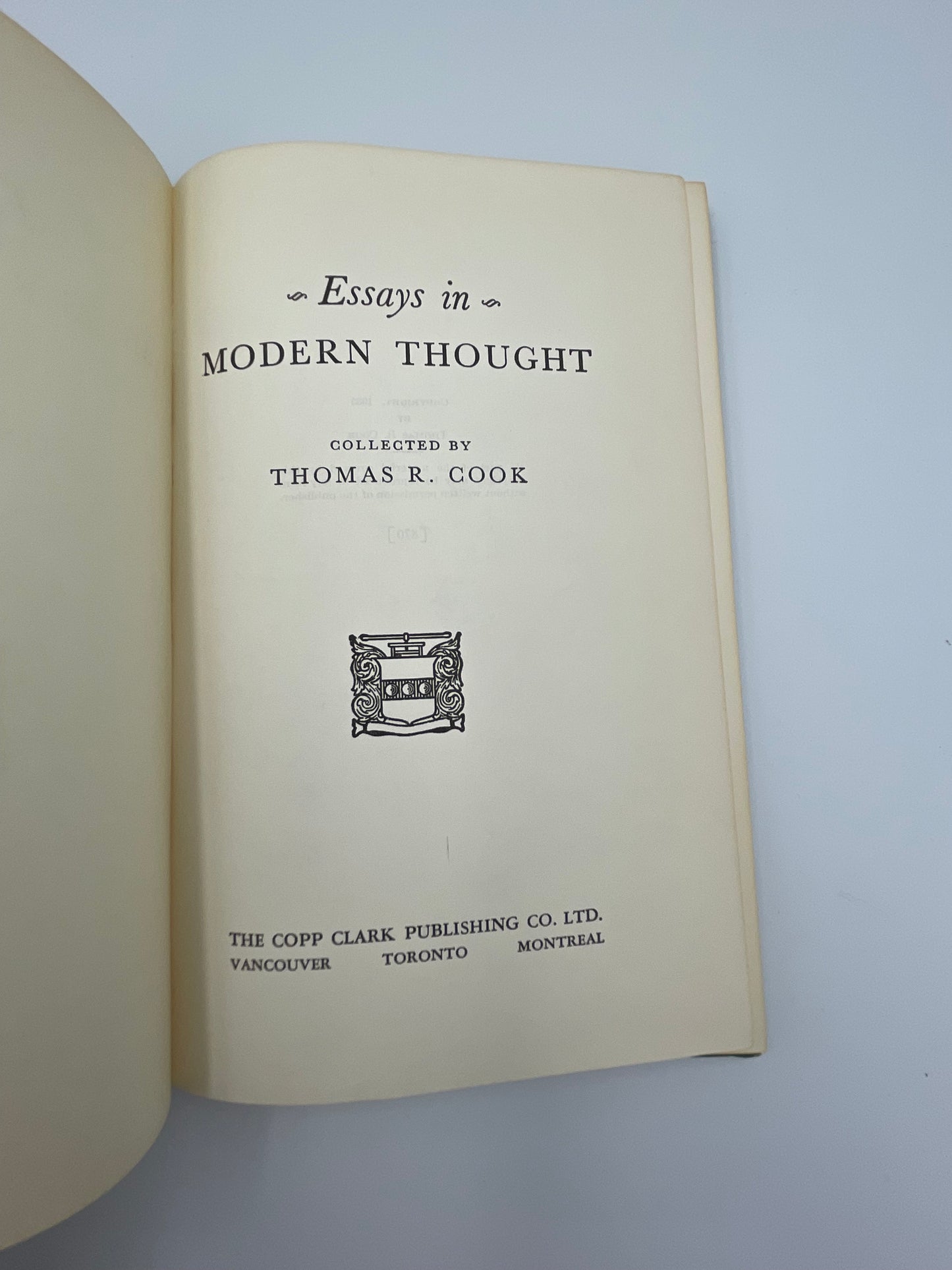 Essays in Modern Thought (Edited by Thomas R. Cook)