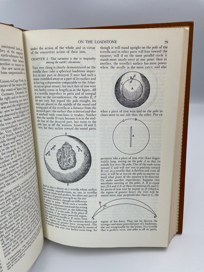 Page 79 on the loadstone from "Gilbert, Galileo, Harvey" (The Great Books of the Western World by Encyclopedia Britannica). 1952, 1st Edition from Britannica 