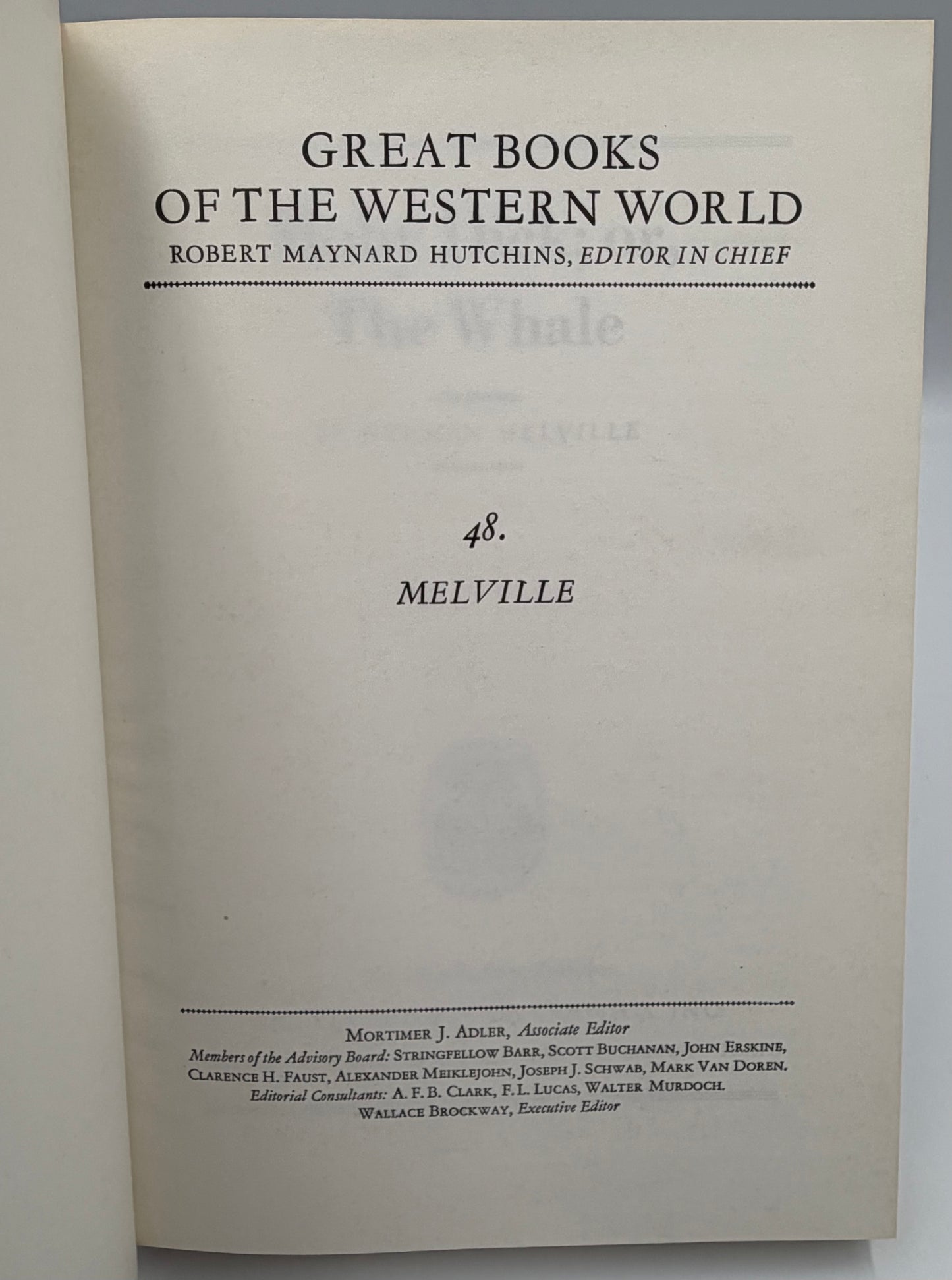 A series title page from ‘Moby-Dick; or, The Whale’ by Herman Melville.