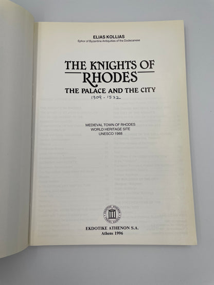 Titl page from "The Knights of Rhodes. The palace and the City" by Ellias Kollias
