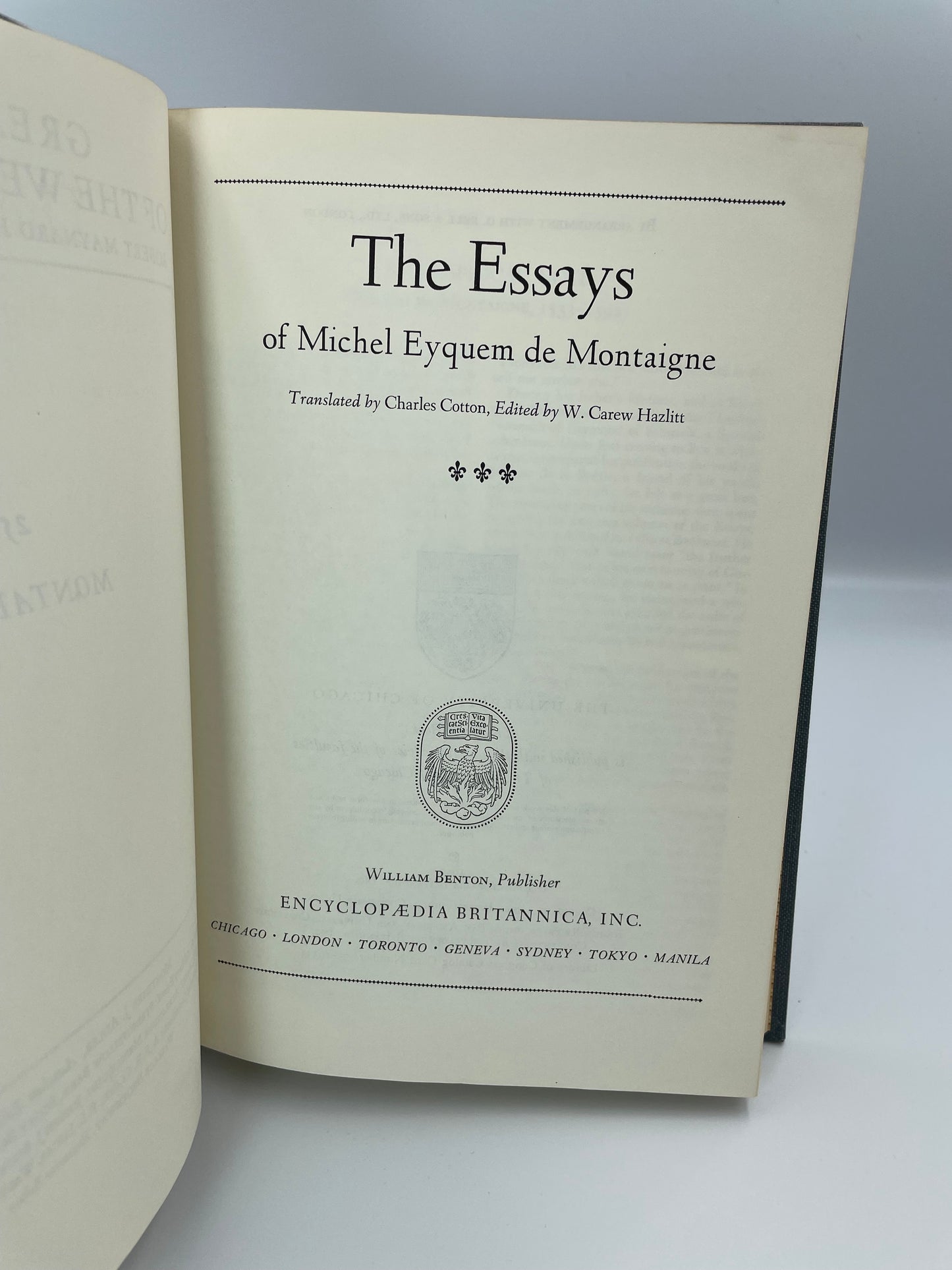 The Essays of Michel Eyquem de Montaigne