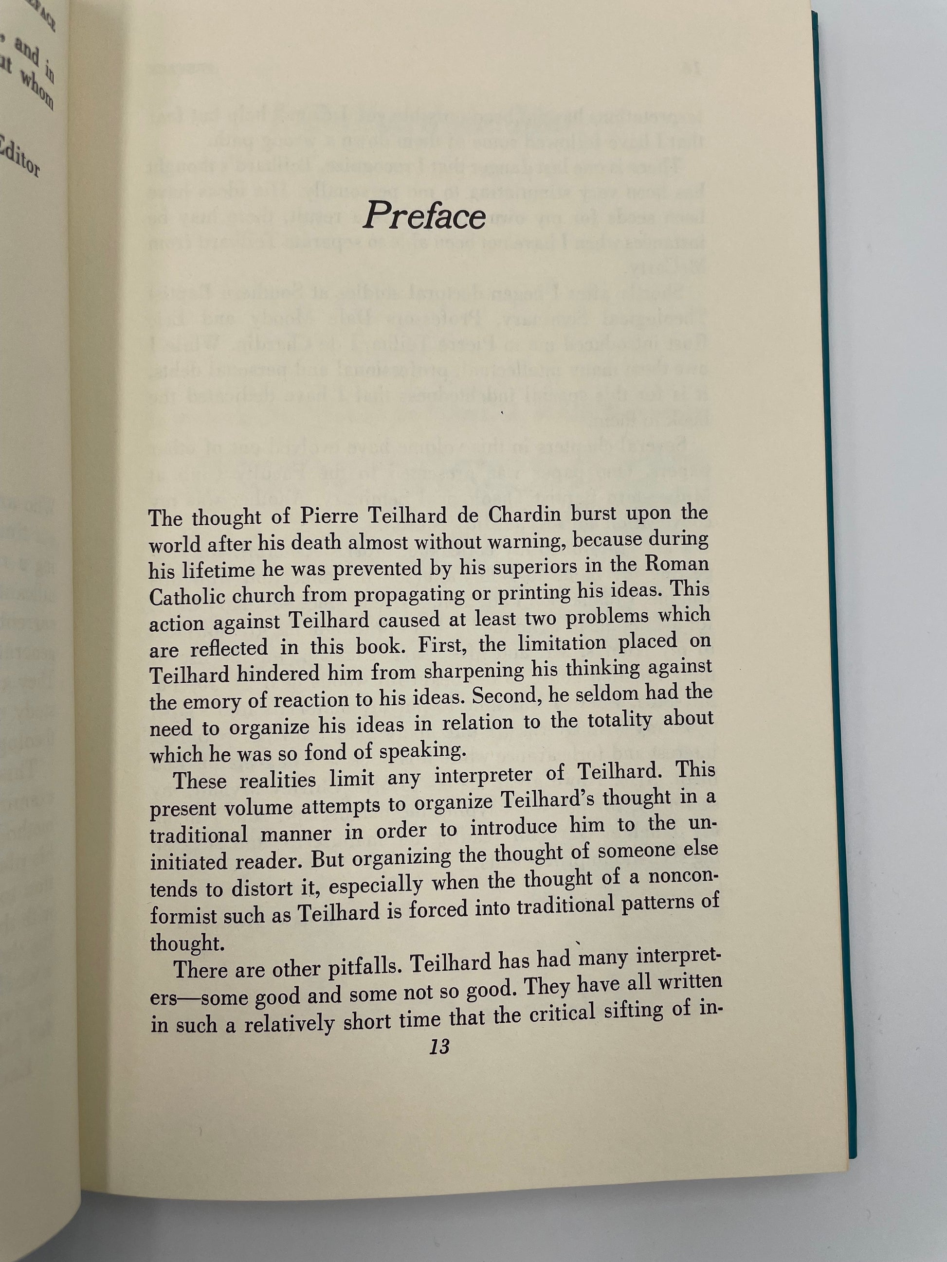 Preface from book 'Teilhard de Chardin'.