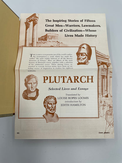 Original publisher's insert from "Plutarch. Selected Lives and Essays"(Classics Club 1951)