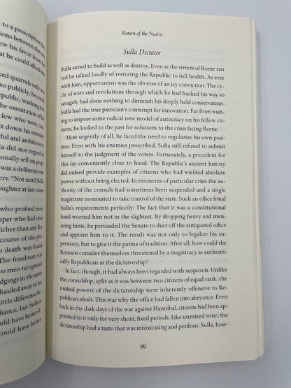 Inside page of Rubicon. The Last Years of the Roman Republic