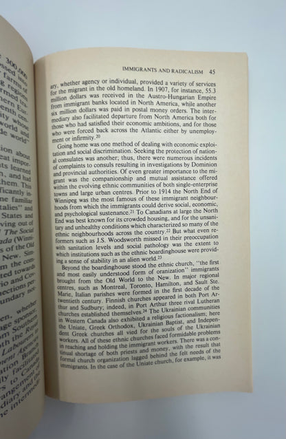 Inside page 45 of 'Dangerous Foreigners' European immigrant workers and labour radicalism in Canada 1896-1932 by Donald Avery