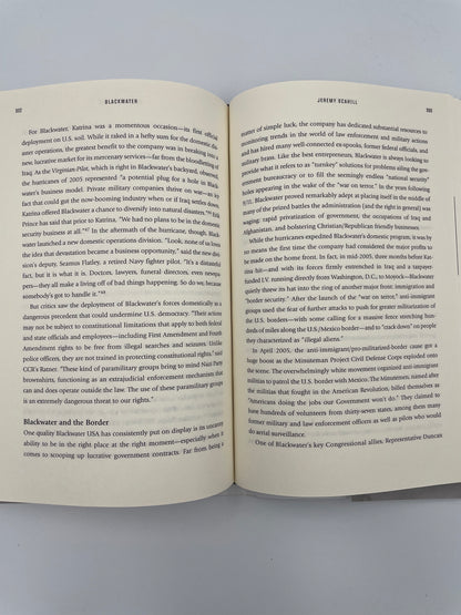 Open pages from book "Blackwater. The Rise of the World's Most Powerful Mercenary Army"