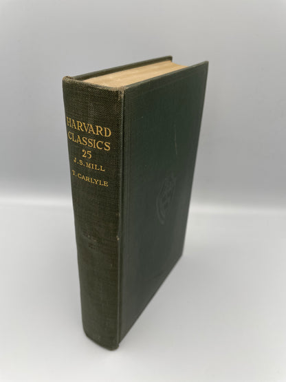 Book cover and spine of "Harvard Classics. J.S.Mill. T. Carlyle" (1st Harvard Classics 1909 edition).