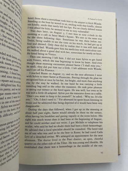 Random page 53 from book ‘Adieux: A Farewell to Sarte’ by Simone de Beauvoir.