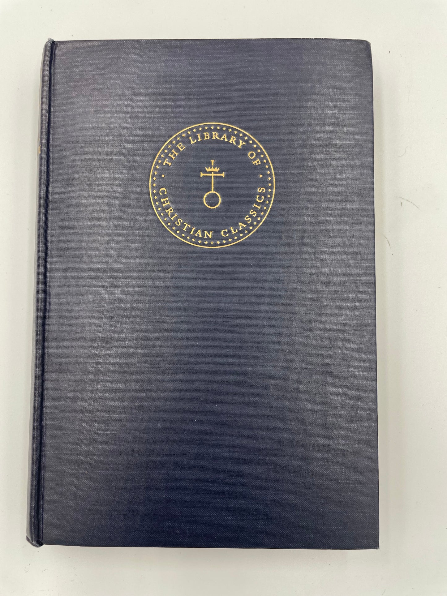 Blue book, Late Medieval Mysticism: Edited by Ray C. Petty with gold embossed design on a white background