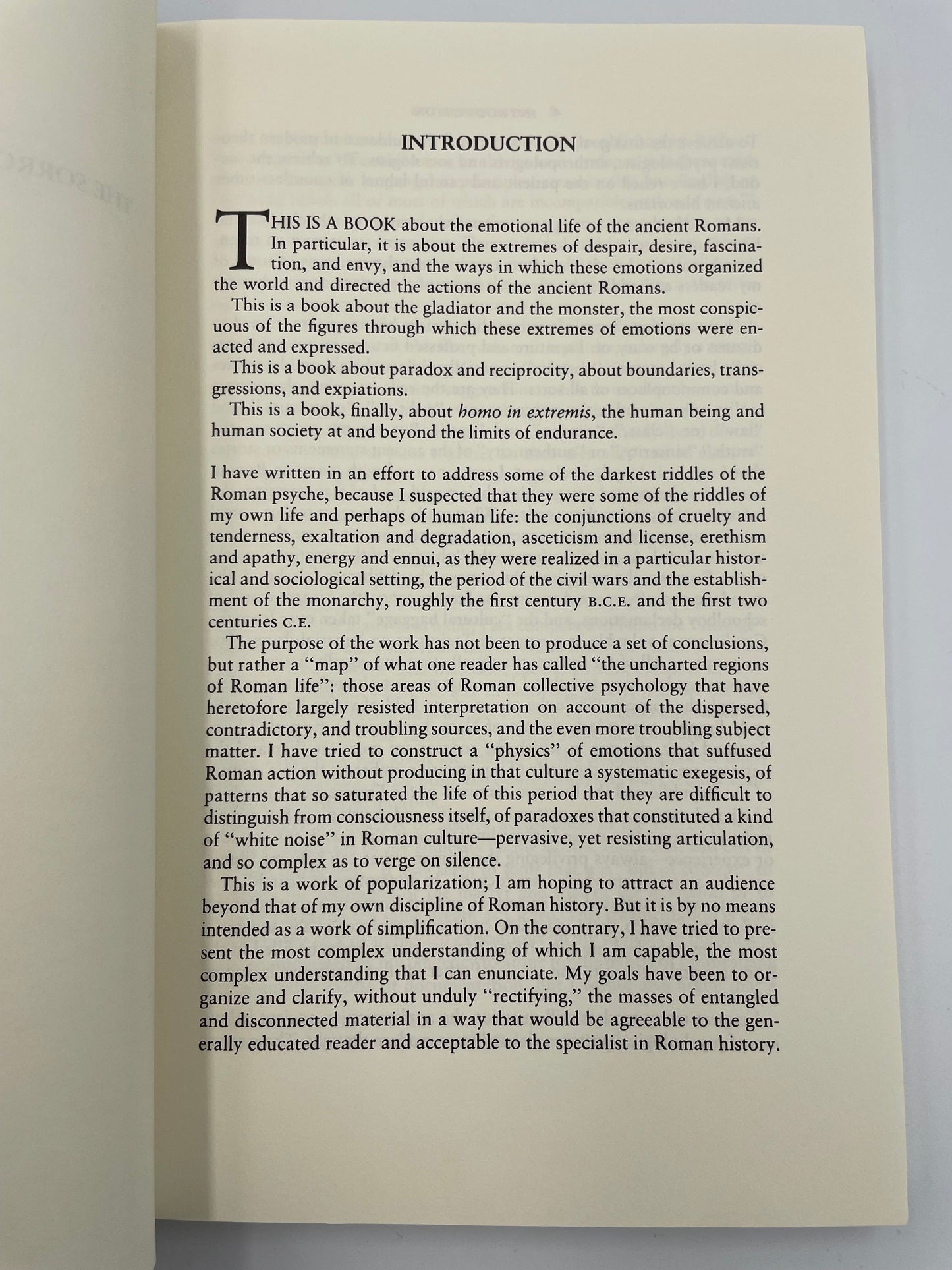 Introduction page from 'The Sorrows of the Ancient Romans: The Gladiator and the Monster' by Carlin A. Barton.