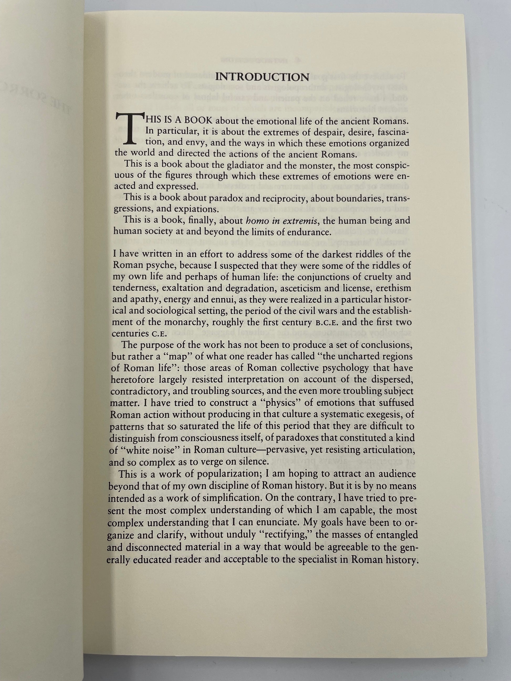 Introduction page from 'The Sorrows of the Ancient Romans: The Gladiator and the Monster' by Carlin A. Barton.