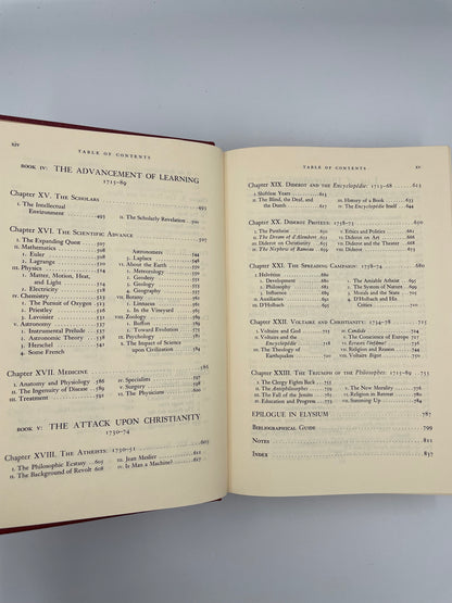More contents pages from "The Age of Voltaire by Will & Ariel Durant"